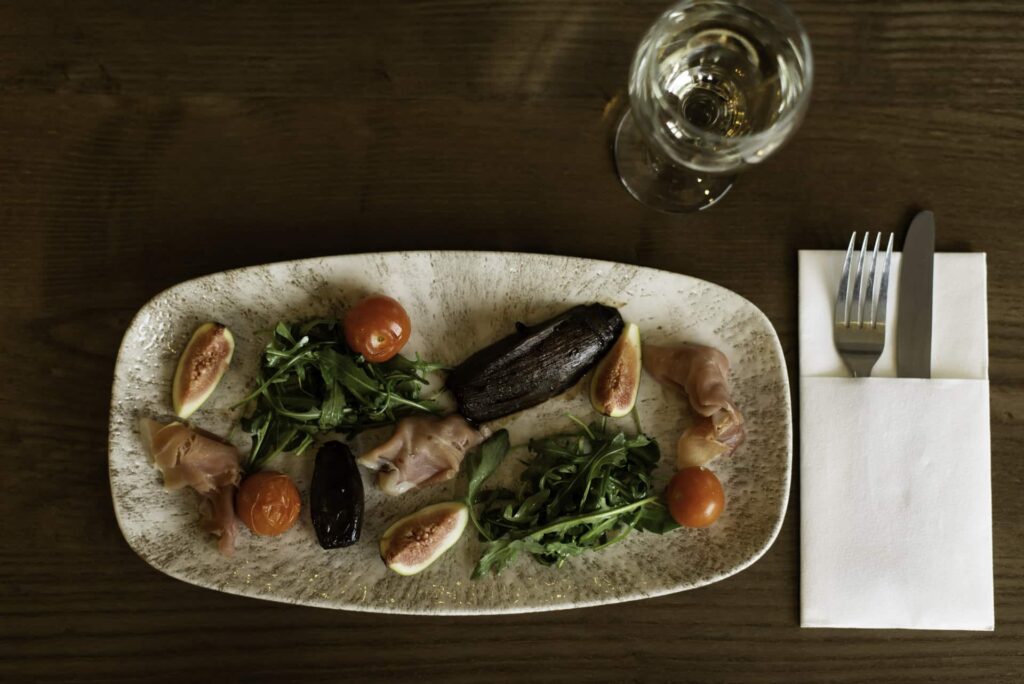 Viking Hotel Waterford grilled darne of smoked salmon with glass of wine