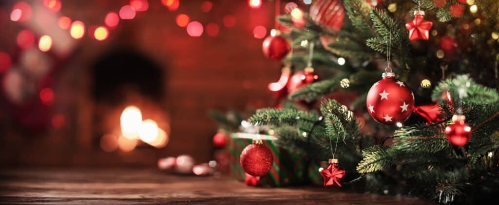 Close Up of Decorated Christmas Tree