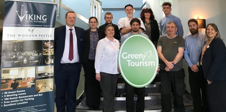 Team at The Viking Hotel Waterford Holding Green Tourism Signs