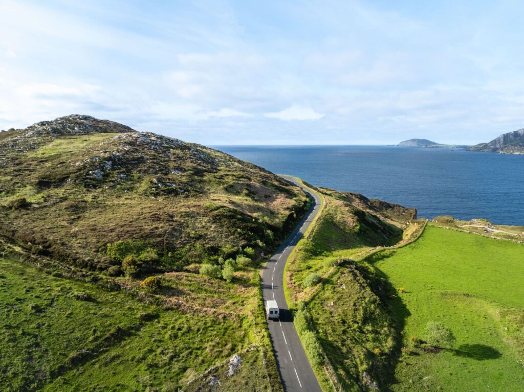 Photo of Irish coastal drive will hills and the sea