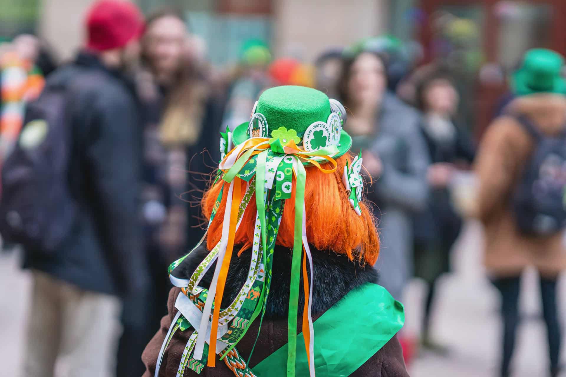 Child dressed in festive St.Patricks Day hat