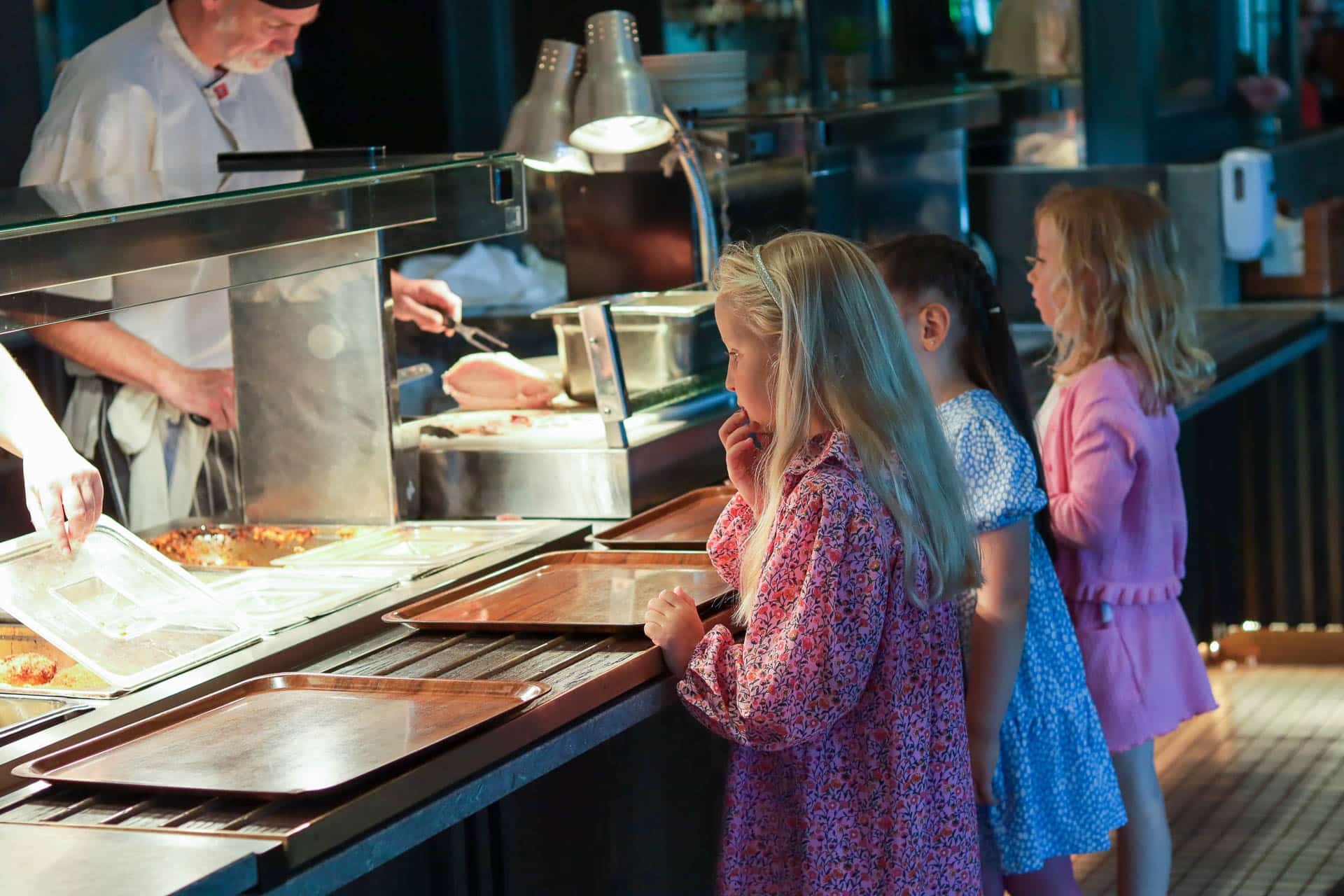 Children in line at The Wooden Pestle buffet in Viking Hotel Waterford