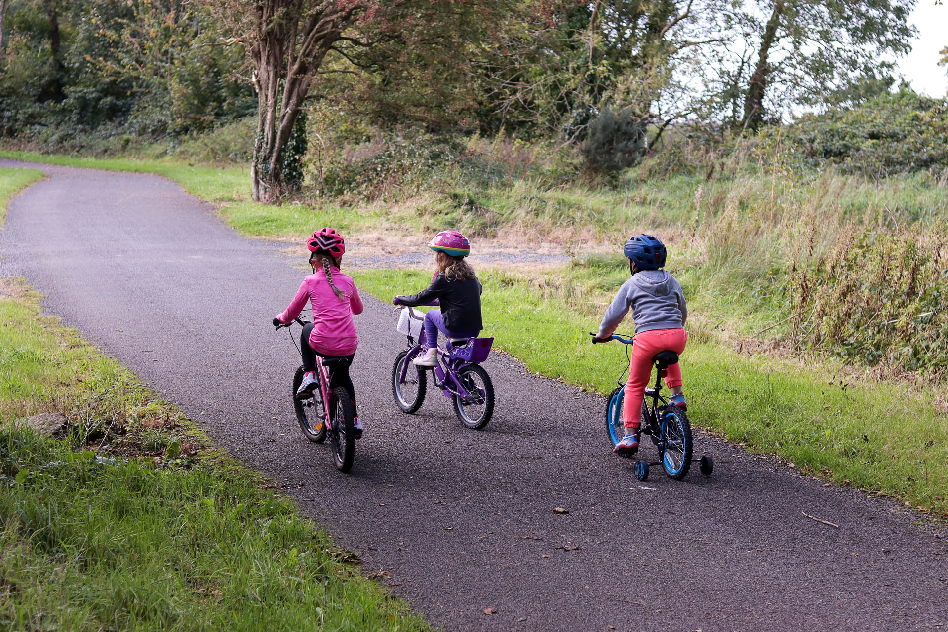 Cycling path with three children at Viking Hotel Waterford