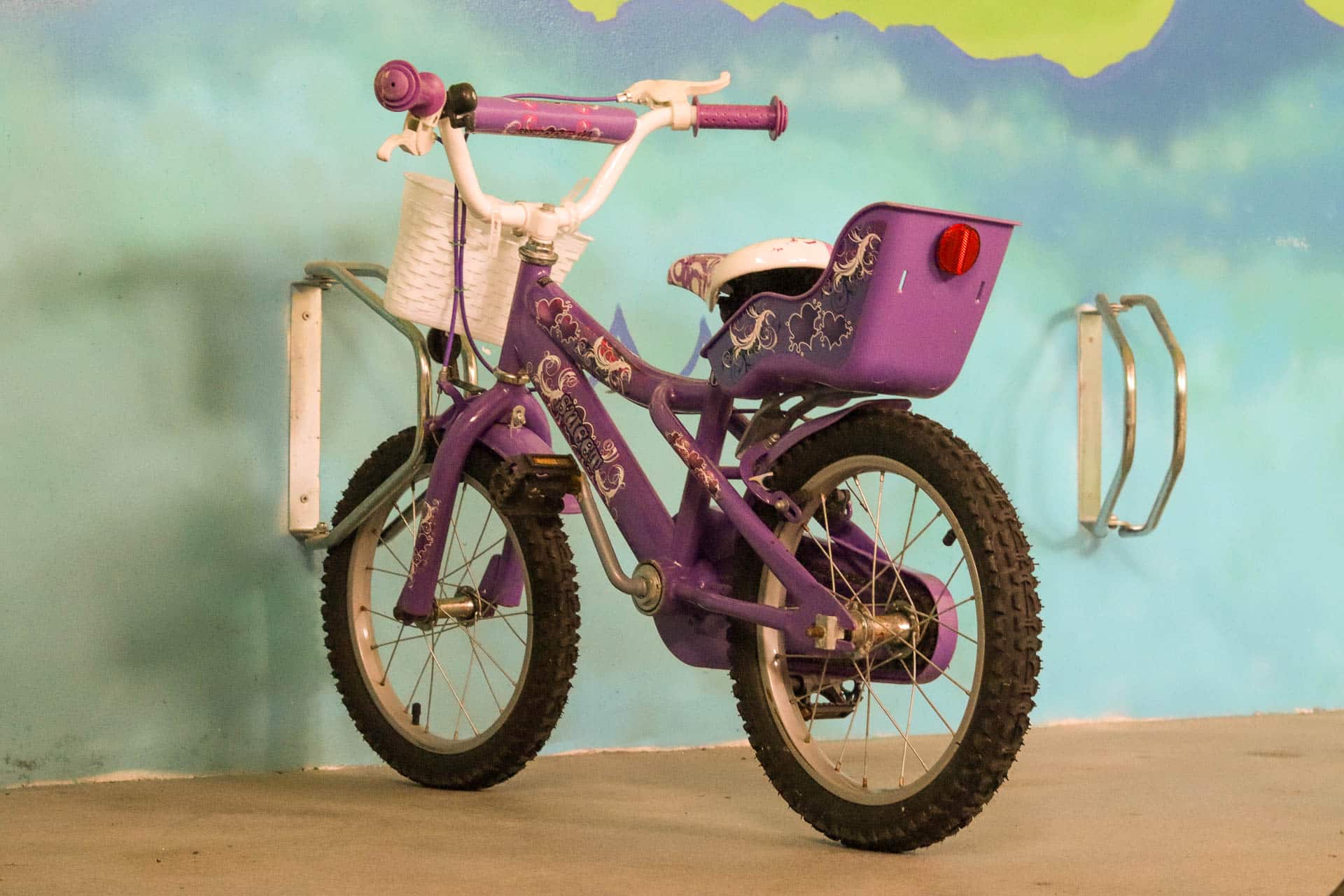 Children's bike stored in Viking's Greenway Hub