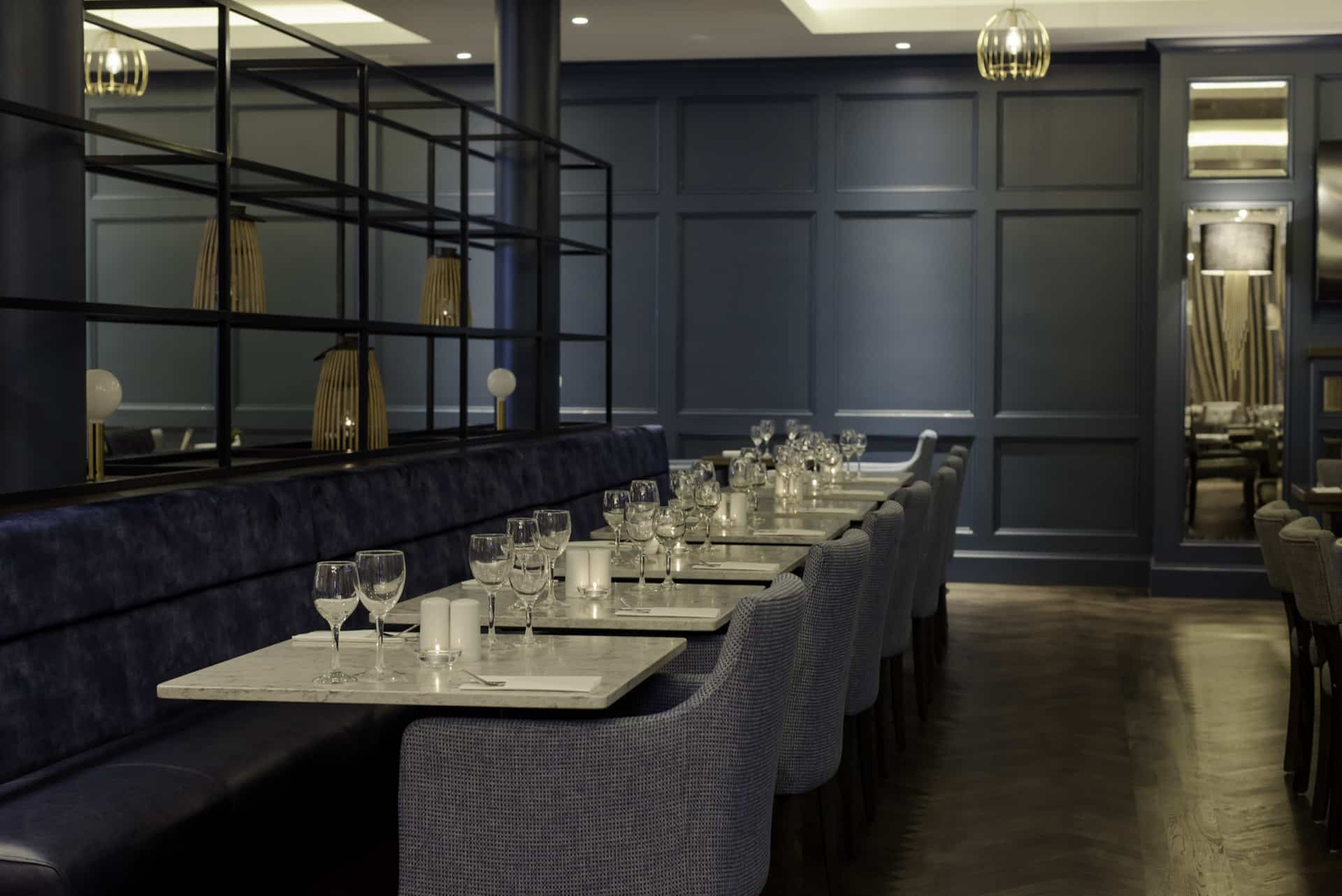 Viking Hotel Waterford The Wooden Pestle set for dinner long table