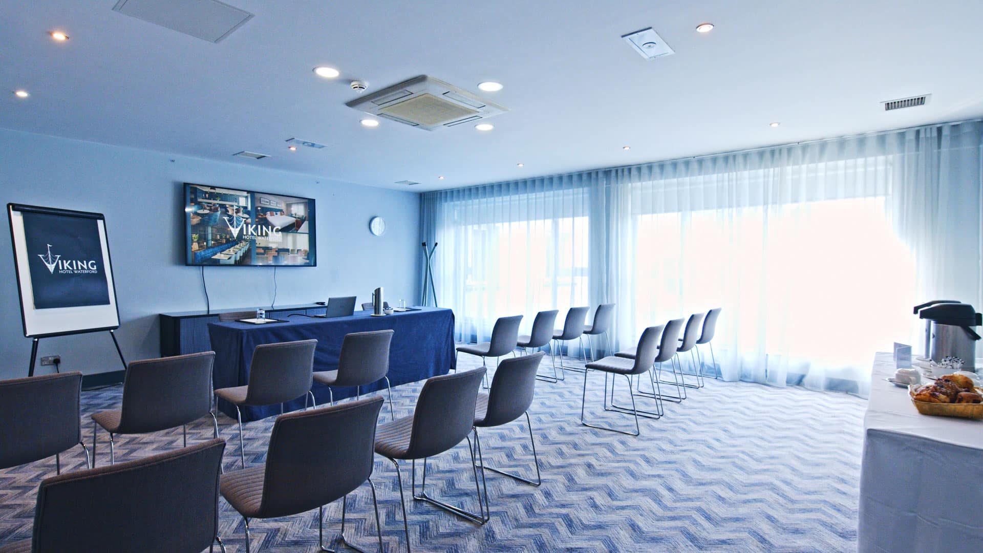 Wide view of meeting rooms at Viking hotel