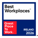 Great PLace to wrok Logo, it is blue and red